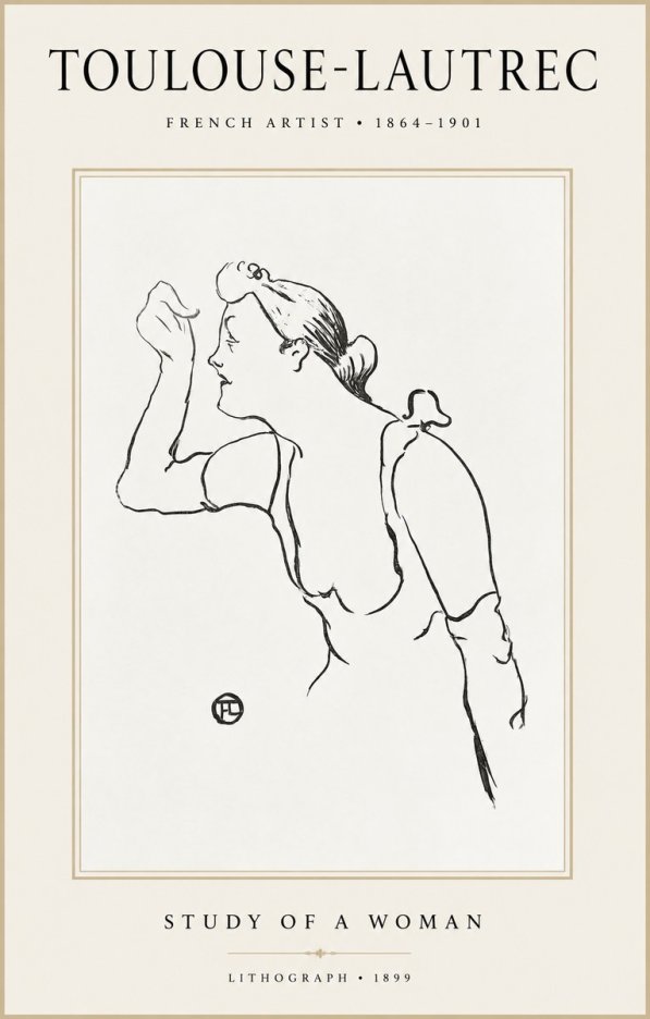Toulouse-Lautrec Study of a Woman II No1 - Poszter