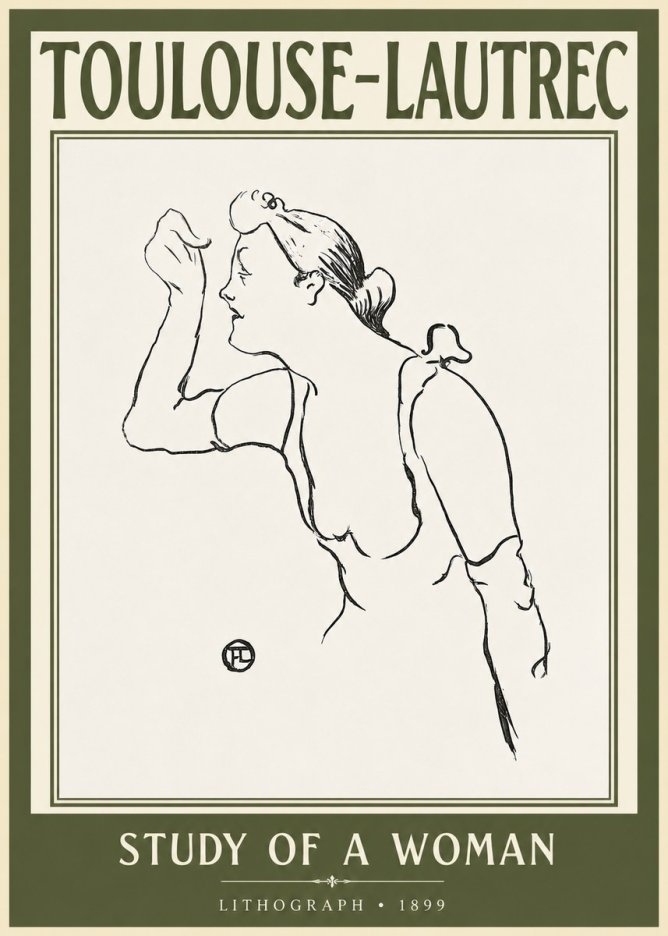 Toulouse-Lautrec Study of a Woman II No2 - Poszter