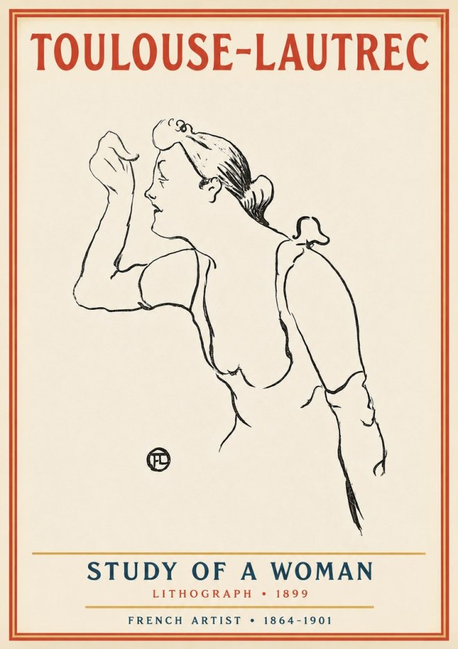 Toulouse-Lautrec Study of a Woman II No3 - Poszter