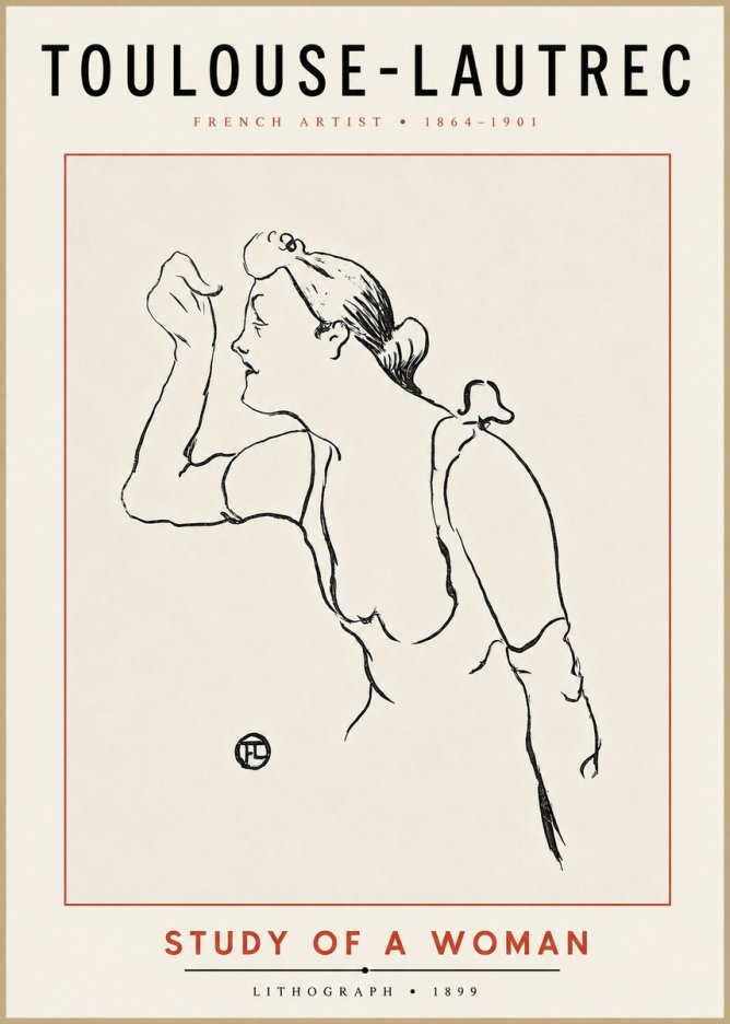 Toulouse-Lautrec Study of a Woman II No4 - Poszter