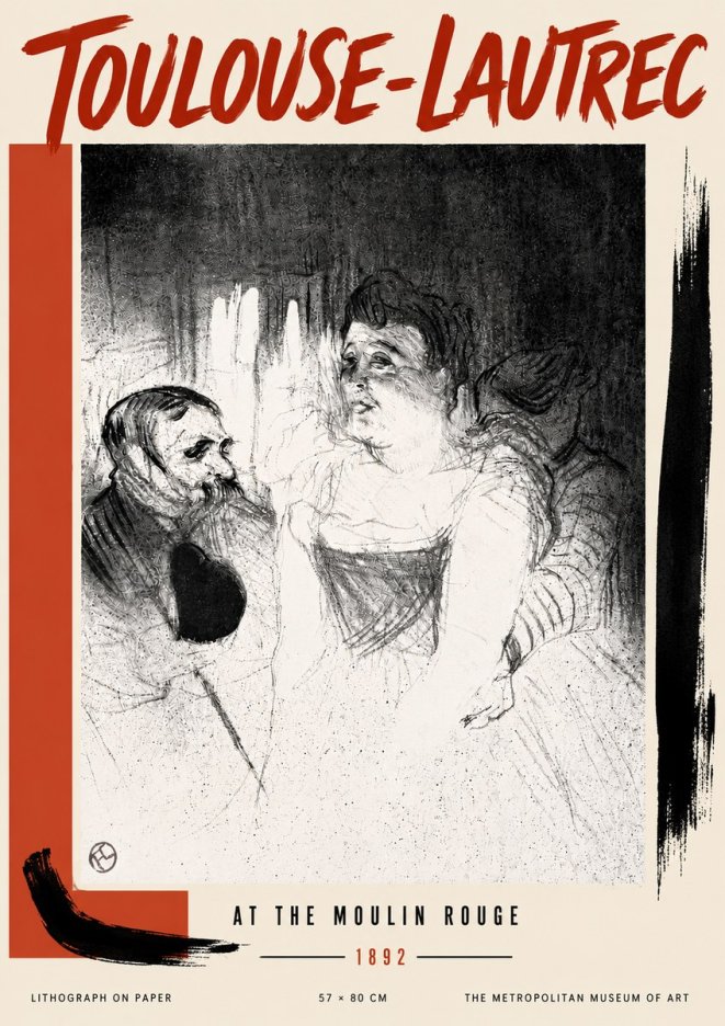 Toulouse-Lautrec At the Moulin Rouge XVII No6 - Poszter