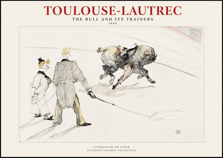 Toulouse-Lautrec The Bull and Its Trainers No1 - Poszter