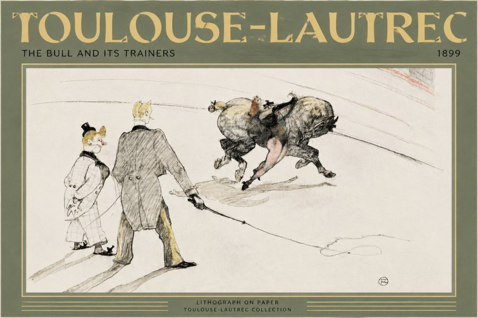 Toulouse-Lautrec The Bull and Its Trainers No2 - Poszter