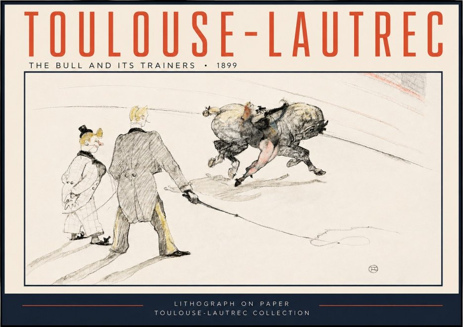 Toulouse-Lautrec The Bull and Its Trainers No3 - Poszter