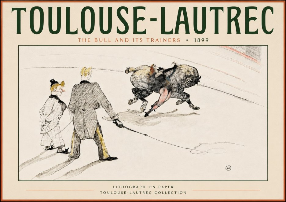 Toulouse-Lautrec The Bull and Its Trainers No4 - Poszter