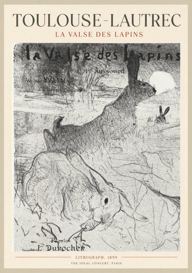 Toulouse-Lautrec La Valse Des Lapins No1 - Poszter