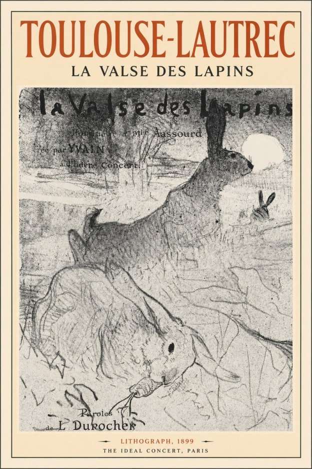Toulouse-Lautrec La Valse Des Lapins No2 - Poszter