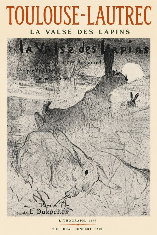 Toulouse-Lautrec La Valse Des Lapins No3 - Poszter