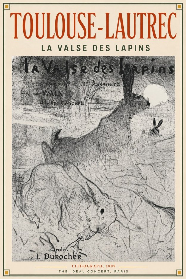Toulouse-Lautrec La Valse Des Lapins No4 - Poszter