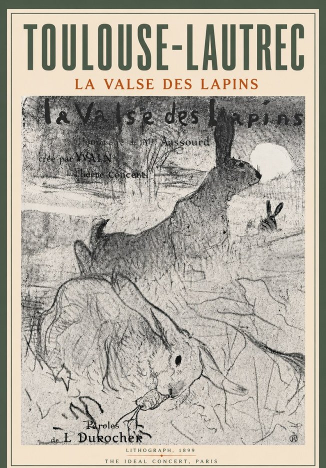 Toulouse-Lautrec La Valse Des Lapins No6 - Poszter