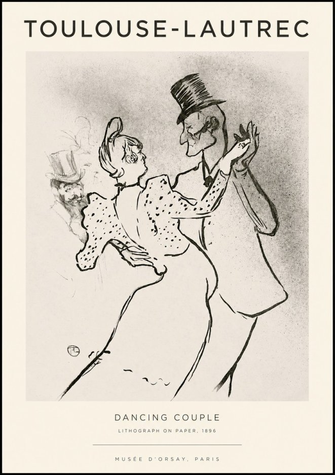 Toulouse-Lautrec Dancing Couple No1 - Poszter