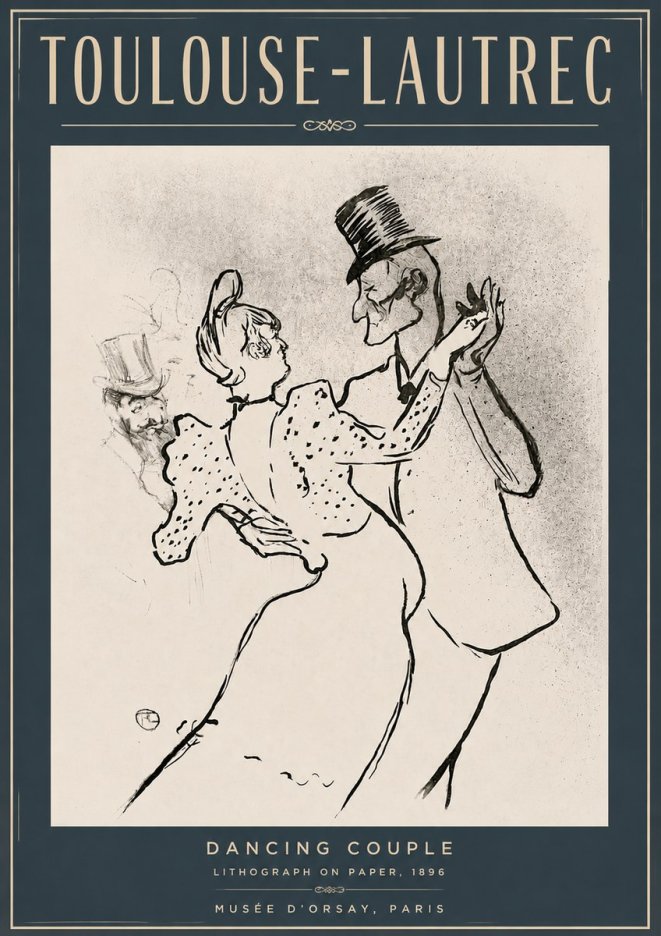 Toulouse-Lautrec Dancing Couple No4 - Poszter