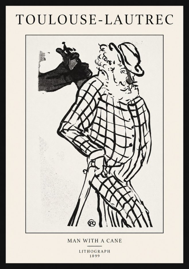 Toulouse-Lautrec Man with a Cane No1 - Poszter