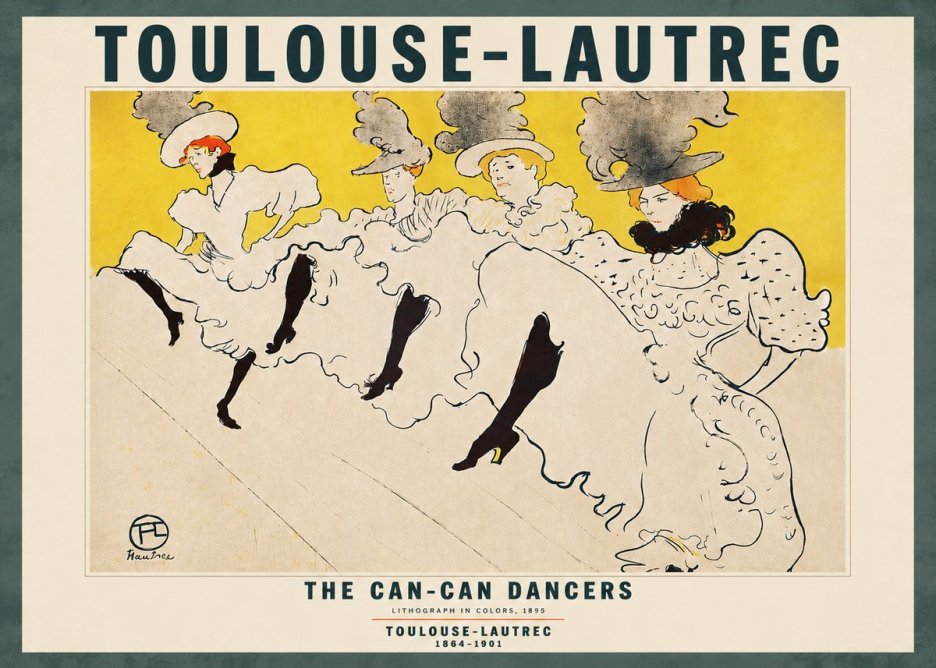Toulouse-Lautrec The Can-can Dancers No4 - Poszter