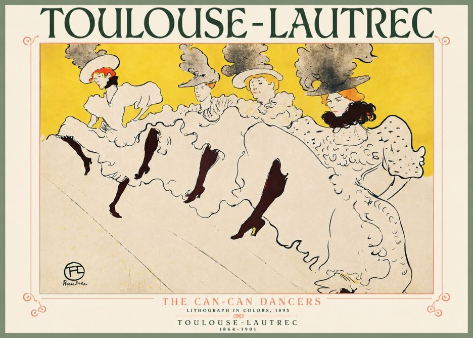 Toulouse-Lautrec The Can-can Dancers No5 - Poszter