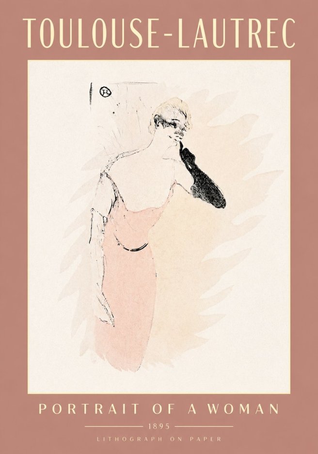 Toulouse-Lautrec Portrait of a Woman IV No4 - Poszter