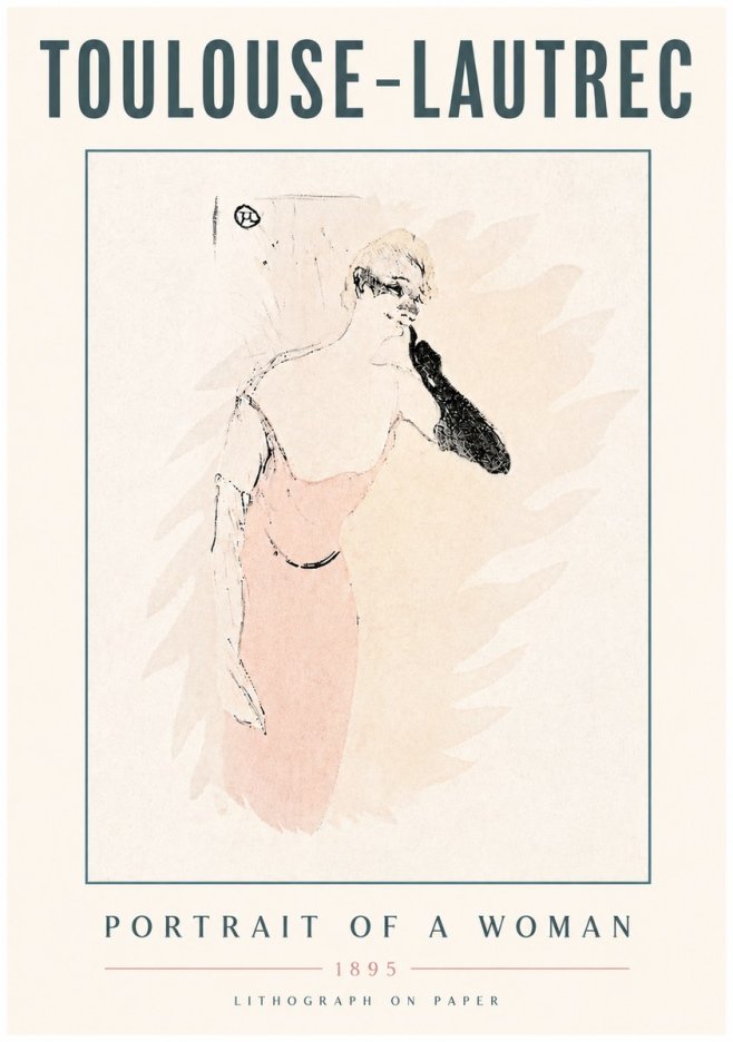 Toulouse-Lautrec Portrait of a Woman IV No5 - Poszter