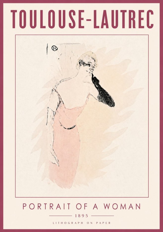 Toulouse-Lautrec Portrait of a Woman IV No6 - Poszter