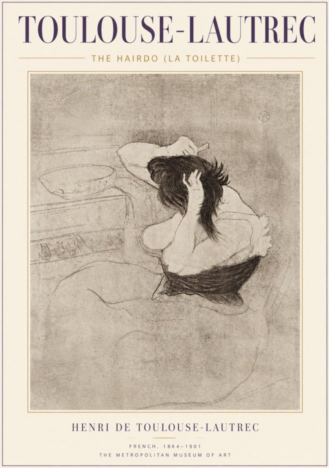 Toulouse-Lautrec The Hairdo (La Toilette) No4 - Poszter