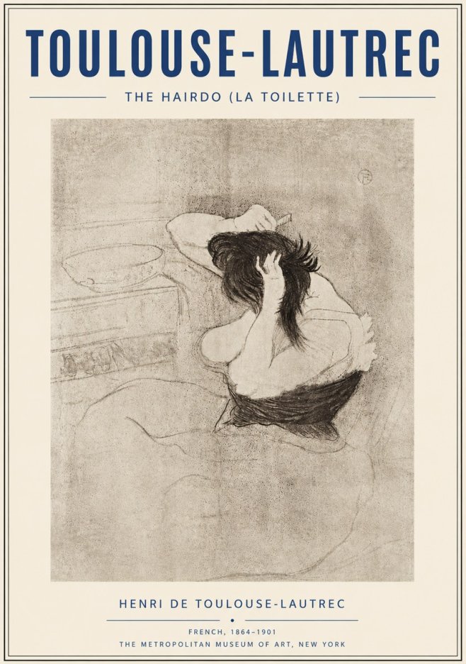 Toulouse-Lautrec The Hairdo (La Toilette) No6 - Poszter