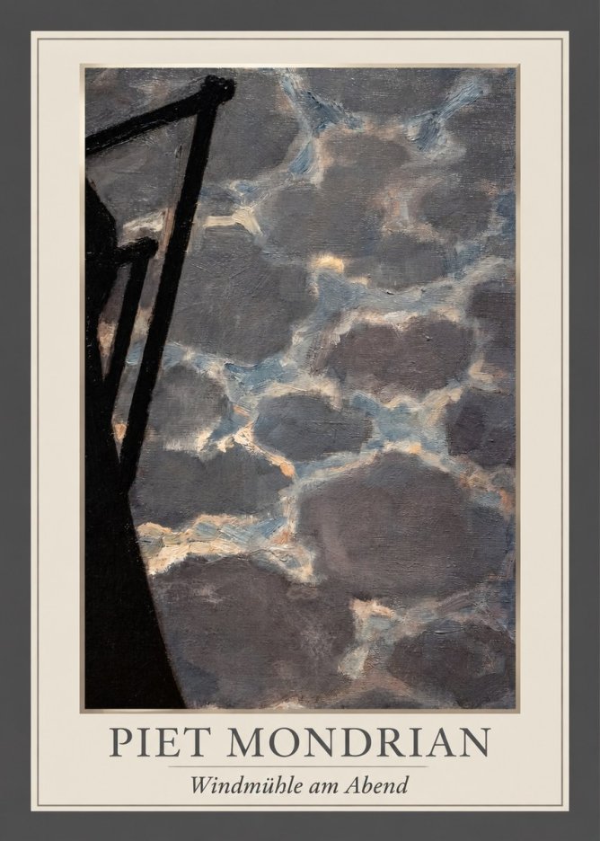 Piet Mondrian Windmühle Am Abend I No1 - Poszter