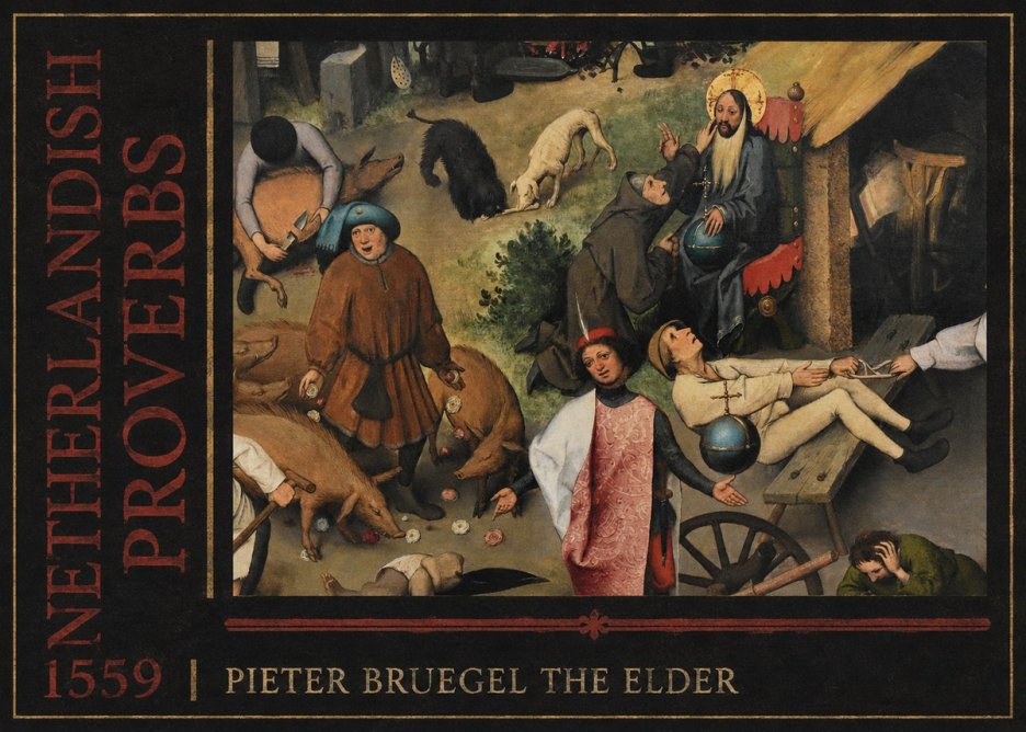 Pieter Bruegel Netherlandish Proverbs IV No4 - Poszter
