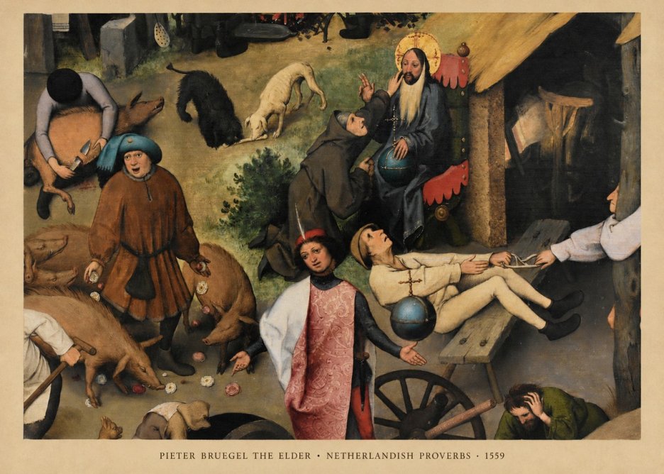 Pieter Bruegel Netherlandish Proverbs IV No6 - Poszter