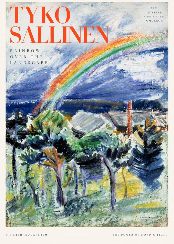 Tyko Sallinen Rainbow over the Landscape No3 - Poszter