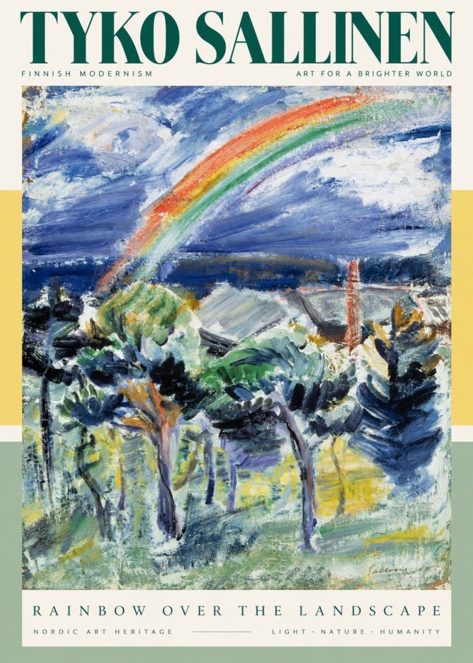 Tyko Sallinen Rainbow over the Landscape No4 - Poszter