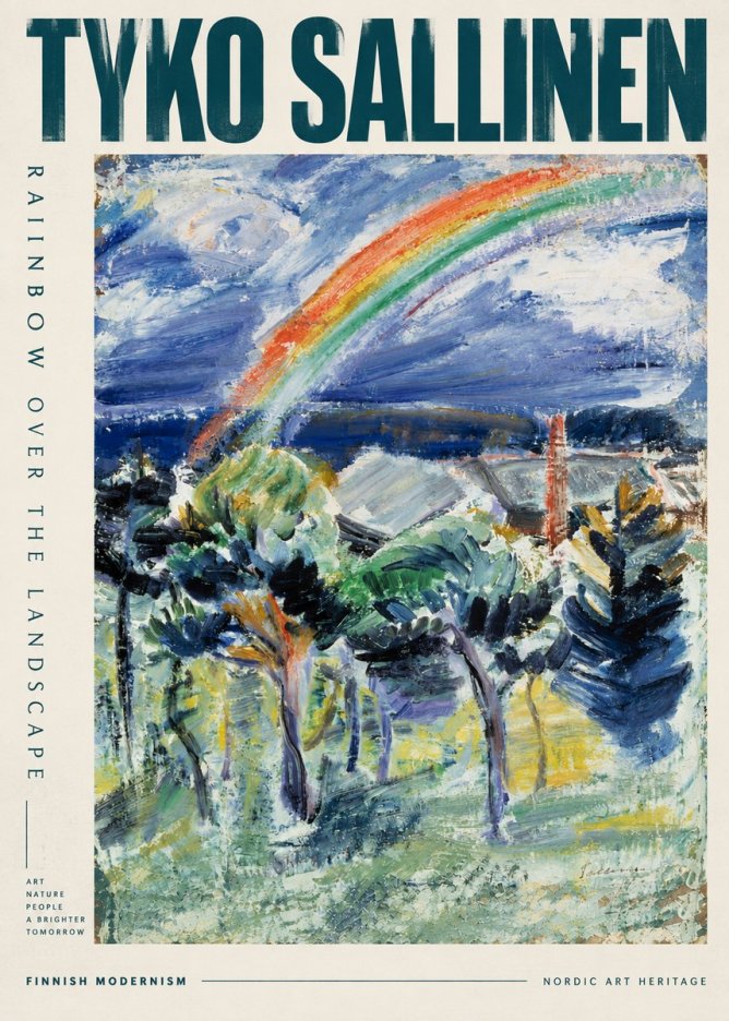 Tyko Sallinen Rainbow over the Landscape No5 - Poszter