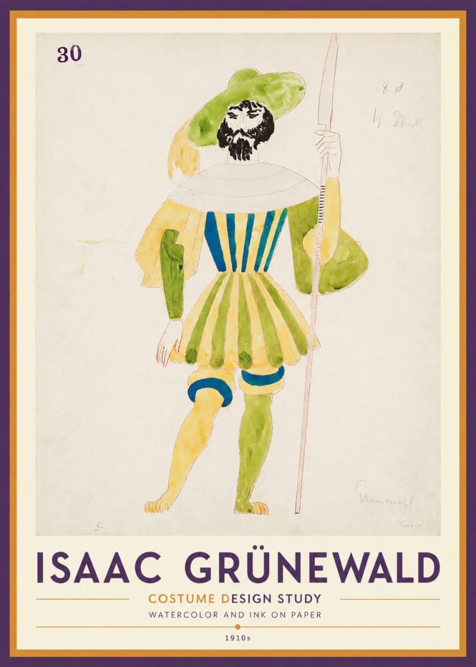 Isaac Grünewald Study for Costume Design No2 - Poszter