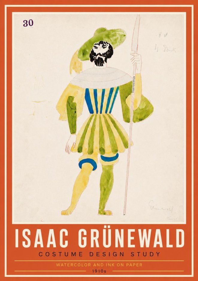 Isaac Grünewald Study for Costume Design No4 - Poszter