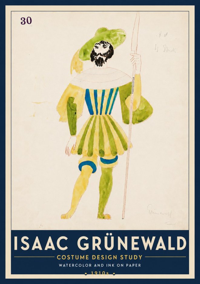 Isaac Grünewald Study for Costume Design No5 - Poszter