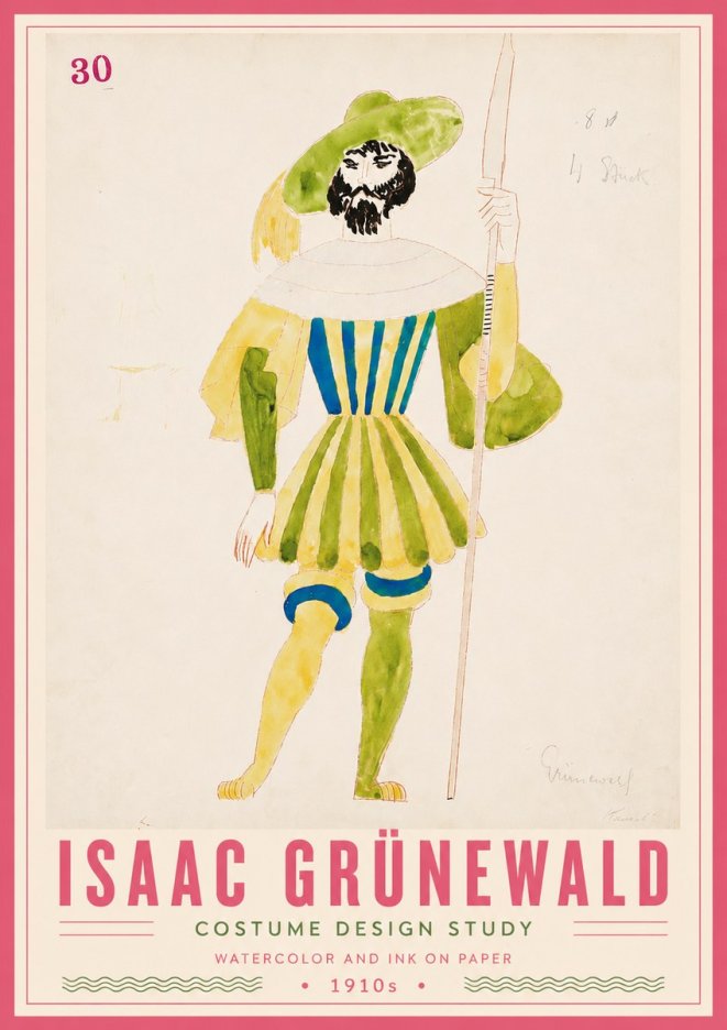 Isaac Grünewald Study for Costume Design No6 - Poszter