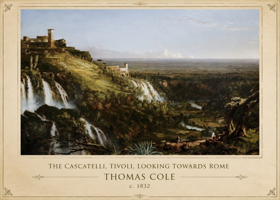 Thomas Cole The Cascatelli, Tivoli, Looking Towards Rome No1 - Poszter