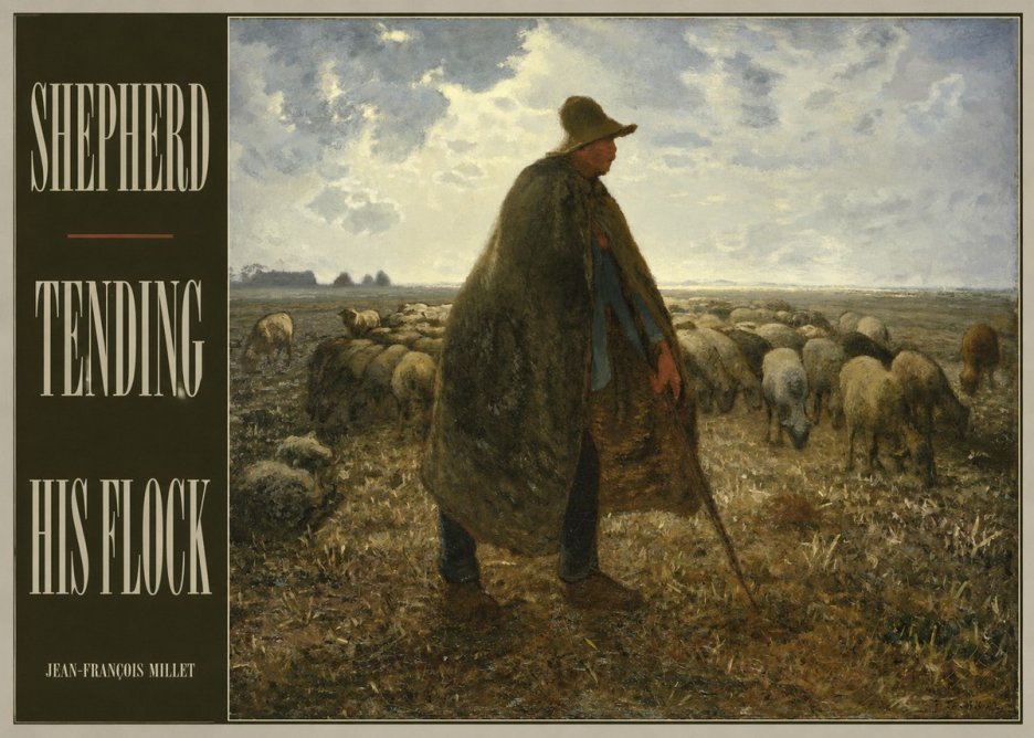 Jean-François Millet Shepherd Tending His Flock No4 - Poszter