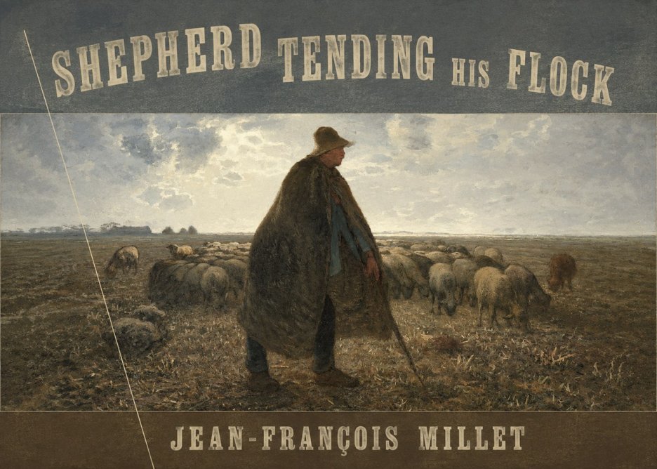Jean-François Millet Shepherd Tending His Flock No6 - Poszter