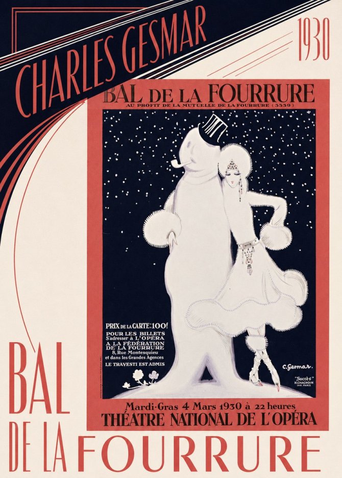Charles Gesmar Bal De La Fourrure I No5 - Poszter