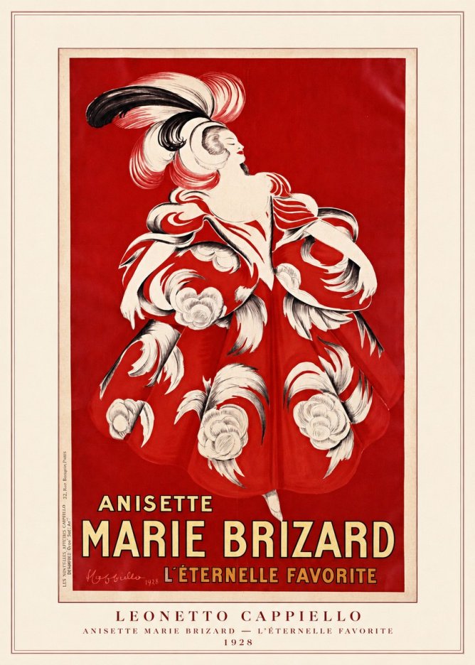 Leonetto Cappiello Ansette Marie Brizard - L'éternelle Favorite No3 - Poszter