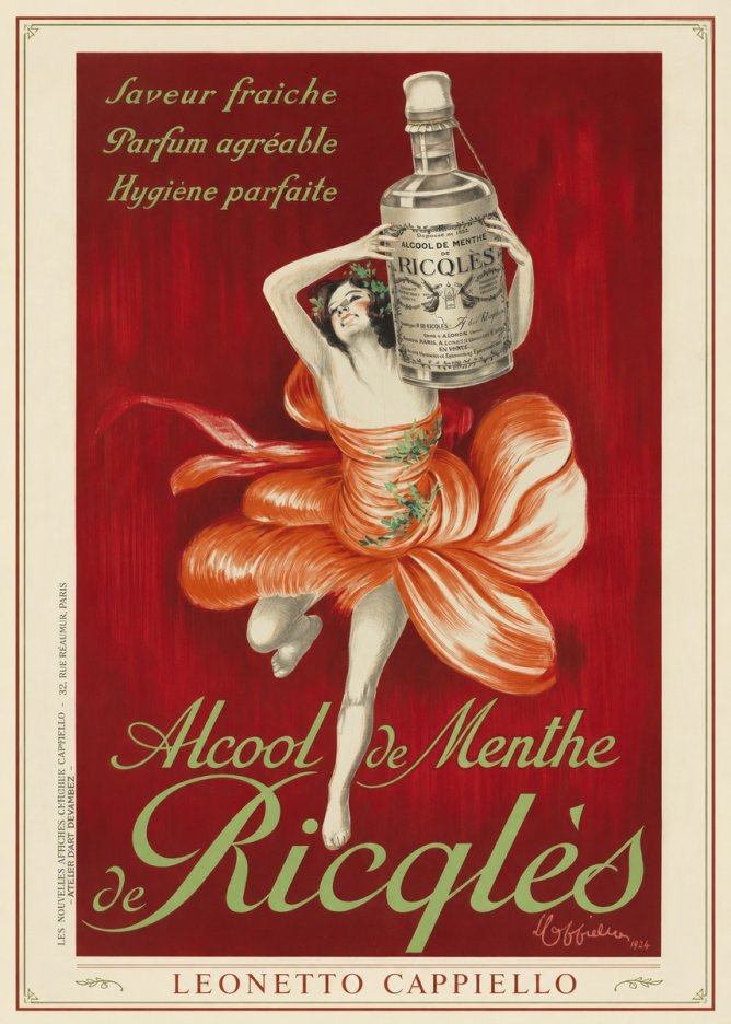Leonetto Cappiello Alcool De Menthe De Ricqlès I No1 - Poszter