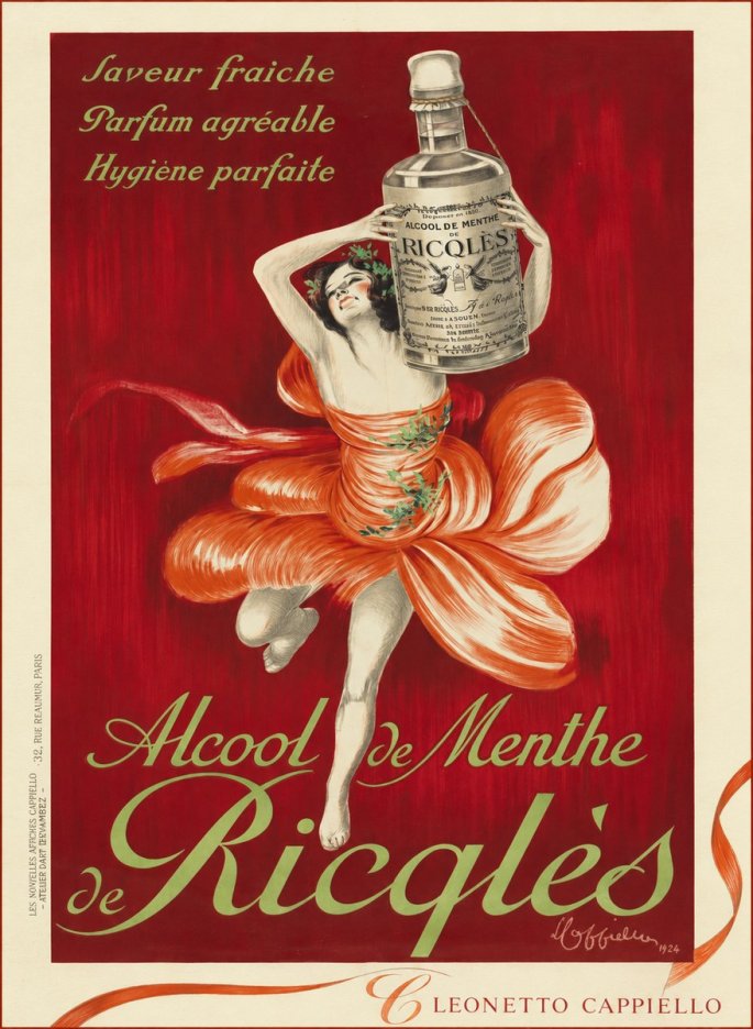 Leonetto Cappiello Alcool De Menthe De Ricqlès I No5 - Poszter