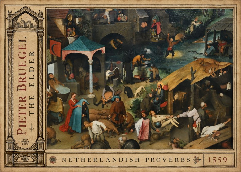 Pieter Bruegel Netherlandish Proverbs V No2 - Poszter