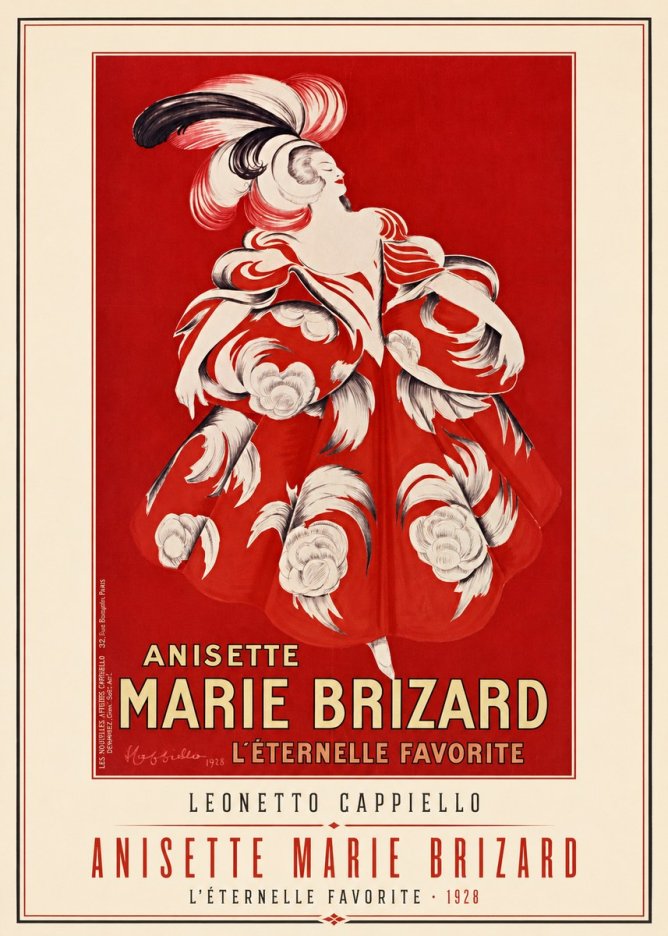 Leonetto Cappiello Anisette Marie Brizard - L'éternelle Favorite No1 - Poszter