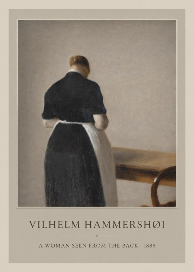 Vilhelm Hammershøi A Woman Seen from the Back No1 - Poszter