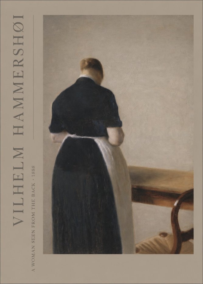 Vilhelm Hammershøi A Woman Seen from the Back No2 - Poszter