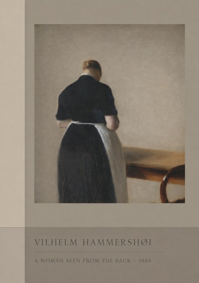 Vilhelm Hammershøi A Woman Seen from the Back No3 - Poszter