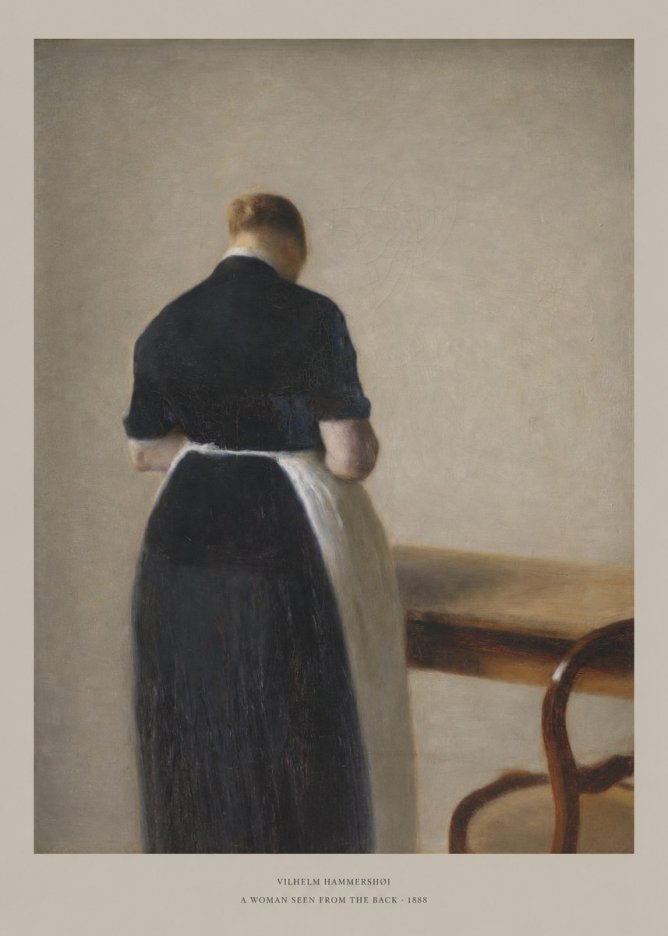 Vilhelm Hammershøi A Woman Seen from the Back No5 - Poszter