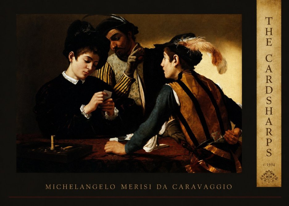Michelangelo Merisi da Caravaggio The Cardsharps II No5 - Poszter