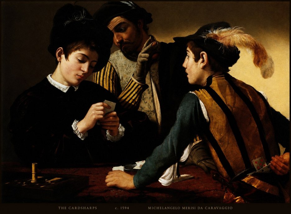Michelangelo Merisi da Caravaggio The Cardsharps II No6 - Poszter