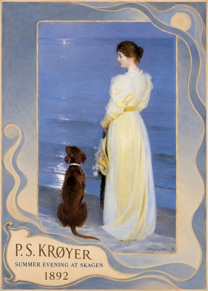 P.S. Krøyer Summer Evening at Skagen No3 - Poszter